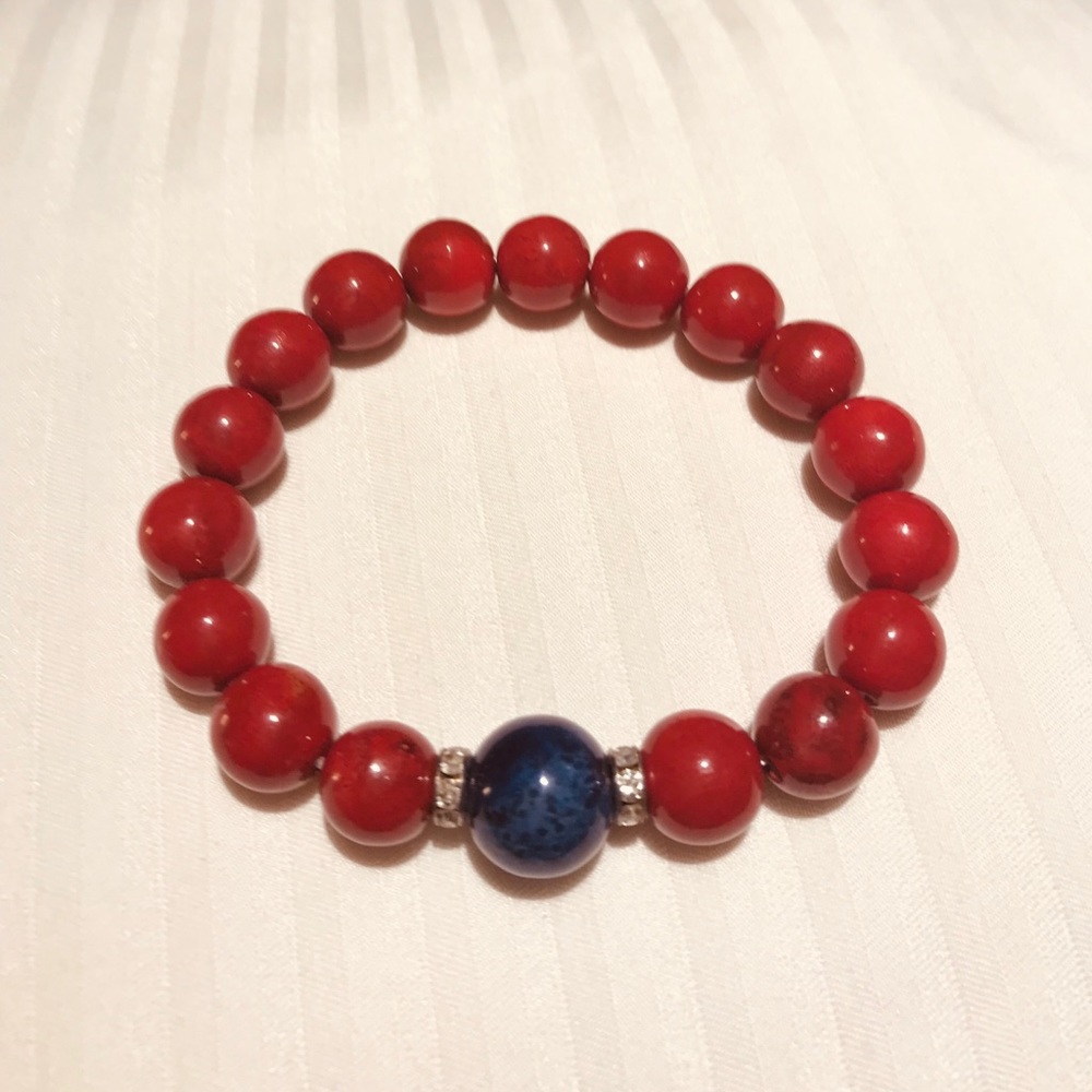 Red Coral Bracelet from Bali, Indonesia